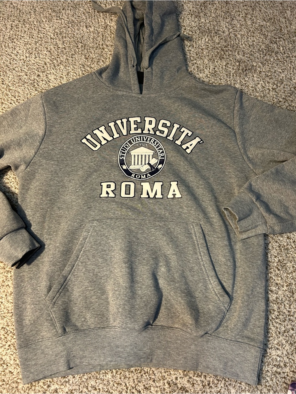 h.i.p. Gray 'Università Roma' Hooded Pullover